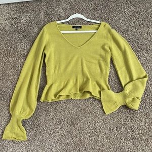 Blue Blush Cropped Peplum Top